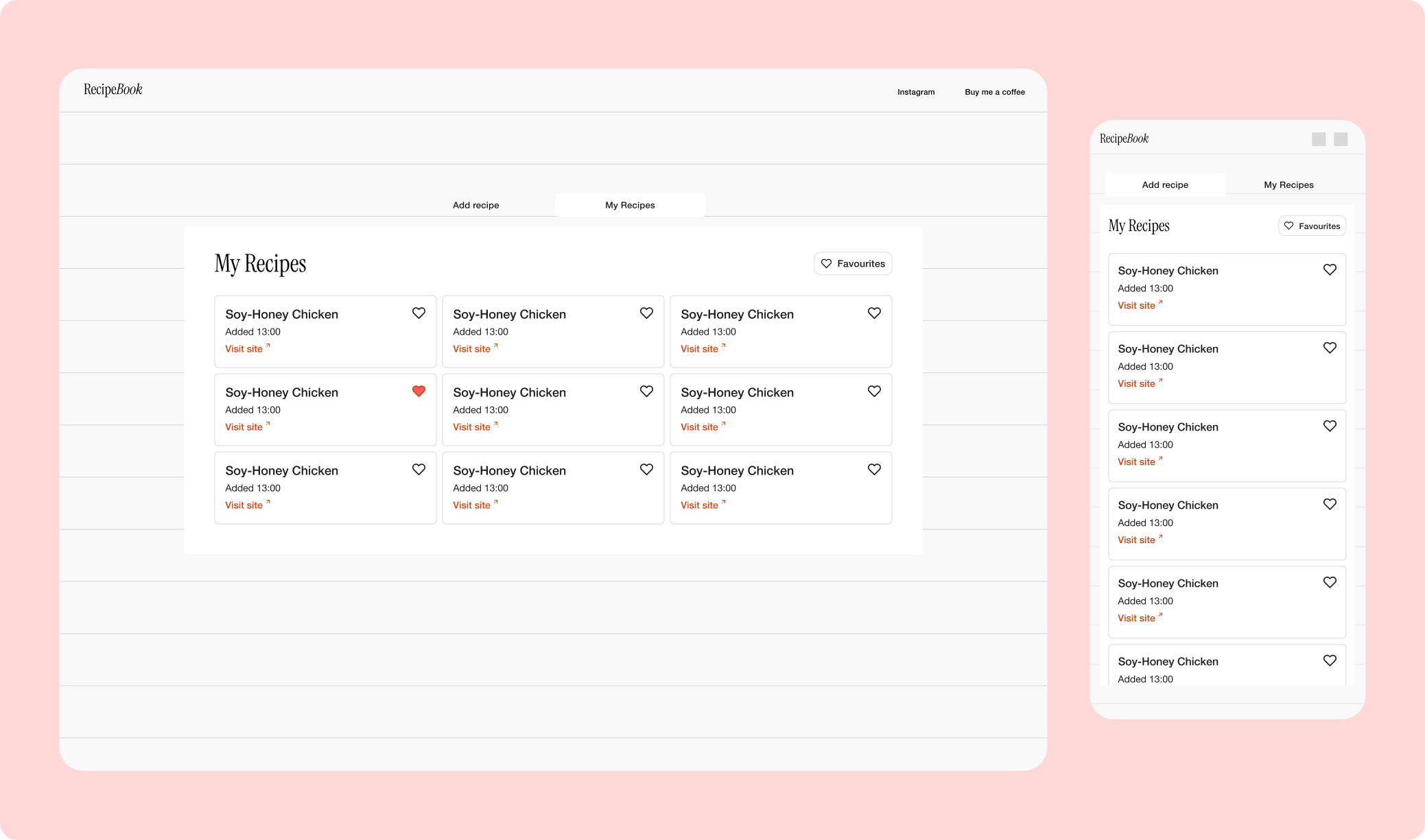 RecipeBook saved recipe library
